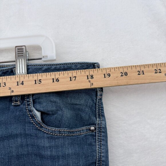 Ariat Jeans Womens 33R (36x30) Blue Bootcut Stretch Western Embellished Whisker - Picture 4 of 14